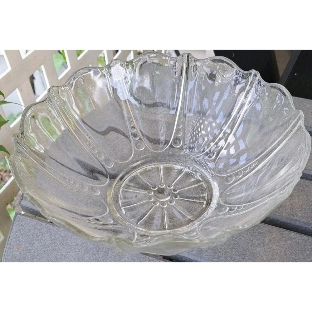 Vtg‎ Anchor Hocking Oyster & Pearl Clear Bowl 1930s No Chips Cracks 10.5 X 4